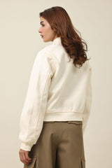 WOOLBLEND SNAPDOWN JACKET-OFFWHITE