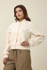 WOOLBLEND SNAPDOWN JACKET-OFFWHITE