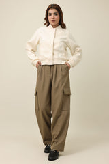 WOOLBLEND SNAPDOWN JACKET-OFFWHITE