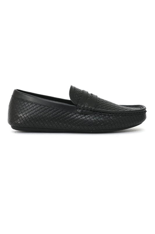HERITAGE GRID WOVEN LOAFER-BLACK
