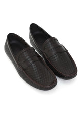 HERITAGE GRID WOVEN LOAFER-WINE