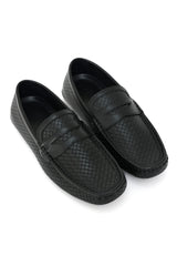 HERITAGE GRID WOVEN LOAFER-BLACK