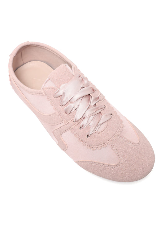 FEMININE LACE-UP SNEAKER-PINK