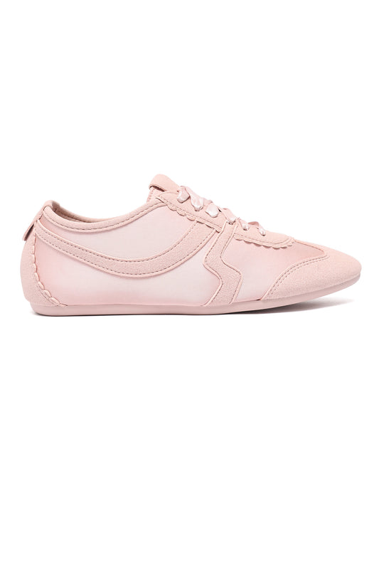FEMININE LACE-UP SNEAKER-PINK