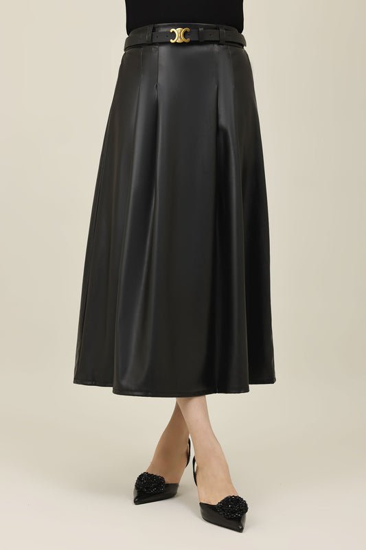 SLEEK HORIZON SKIRT-BLACK