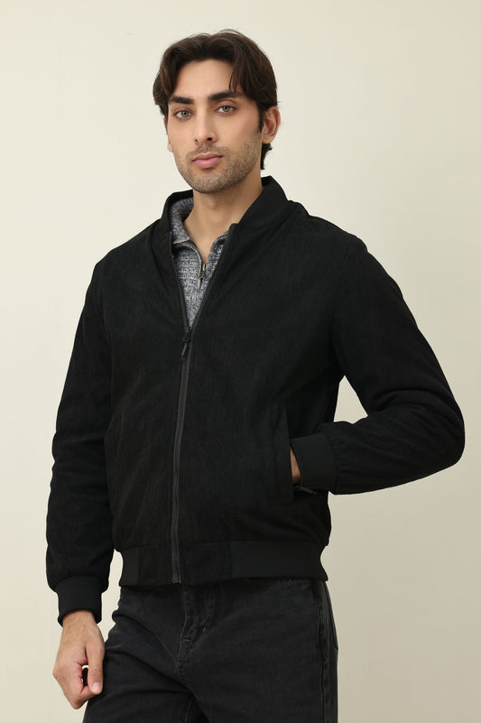 RIBSTITCH CORE JACKET-BLACK