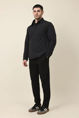 DIAMOND-QUILT JACKET-BLACK