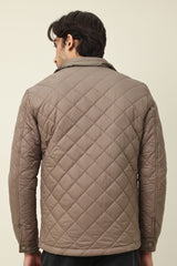 DIAMOND-QUILT JACKET-KHAKI