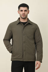 DIAMOND-QUILT JACKET-GREEN