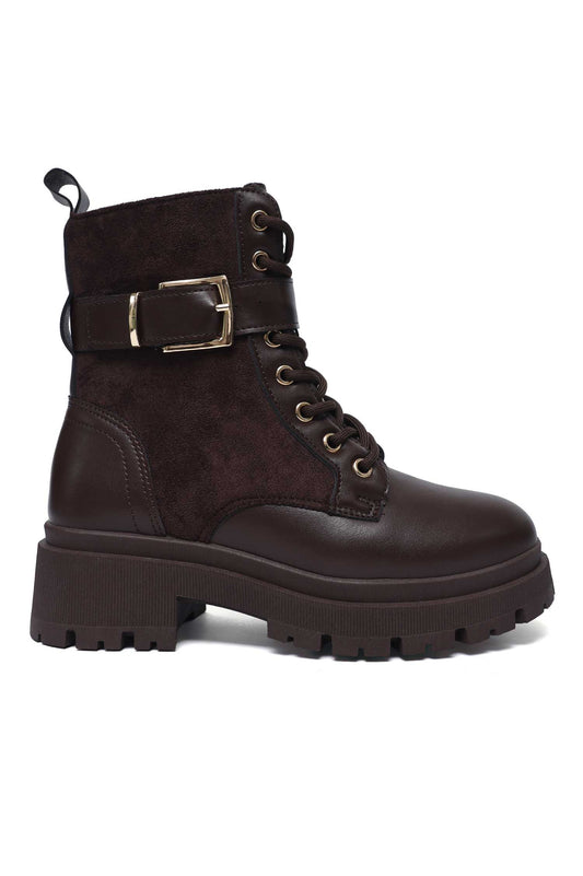 FASHION STEP ANKLE BOOT-BROWN