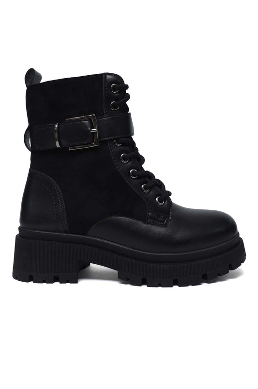 FASHION STEP ANKLE BOOT-BLACK
