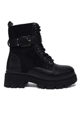 FASHION STEP ANKLE BOOT-BLACK