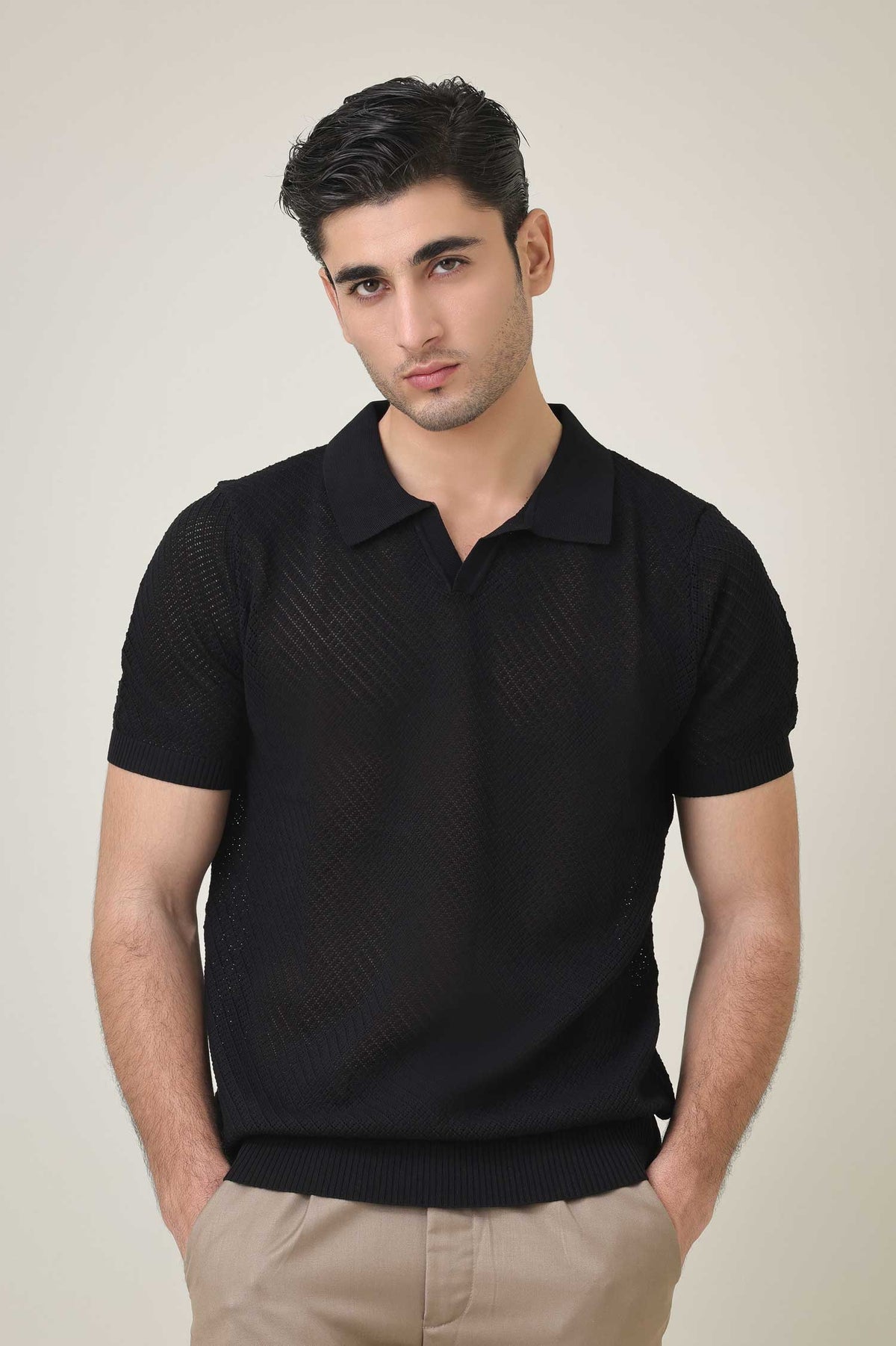 PEARLWEAVE CLASSIC POLO-BLACK