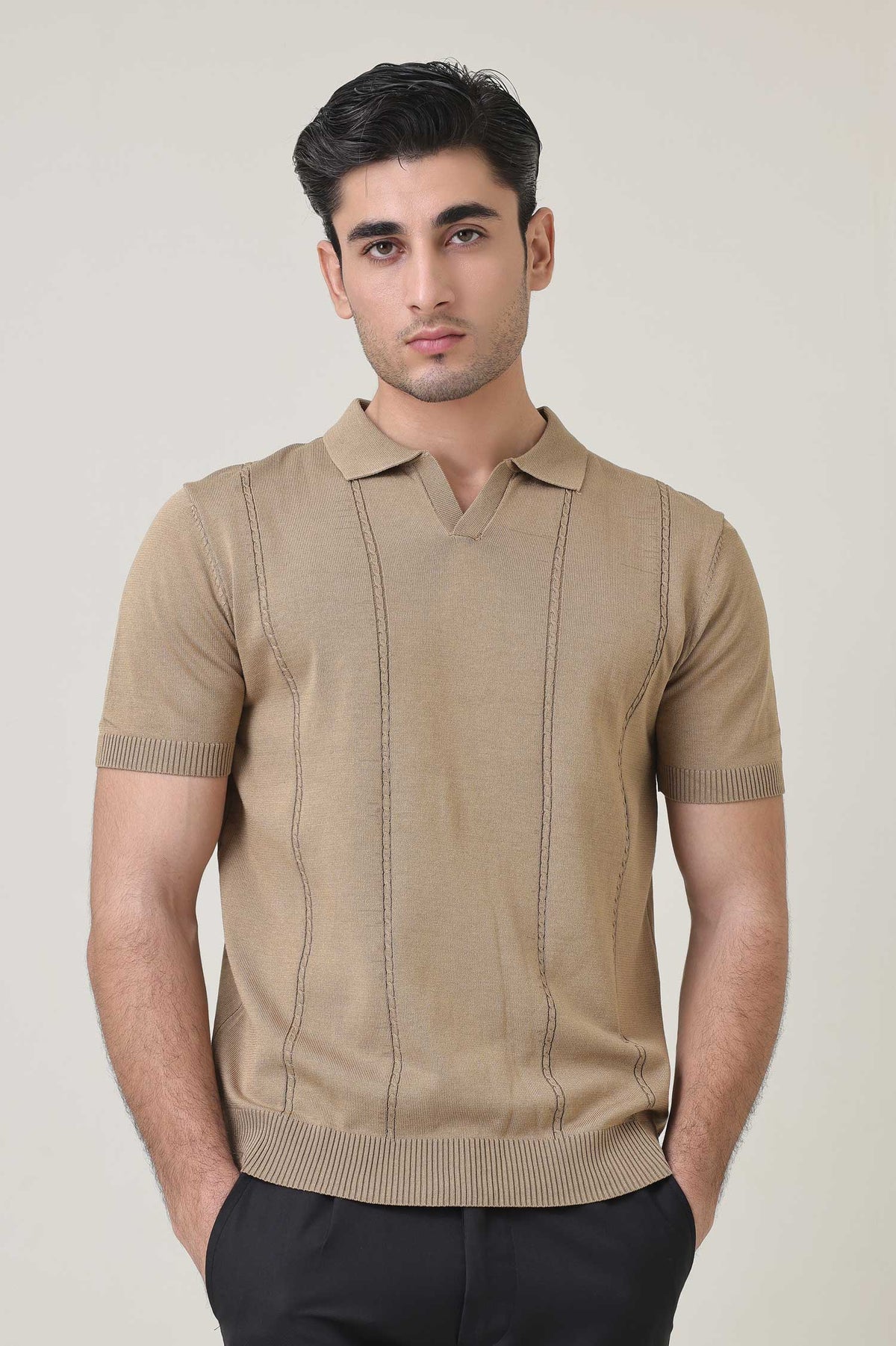 TEXTURELLO LOOM POLO-CAMEL