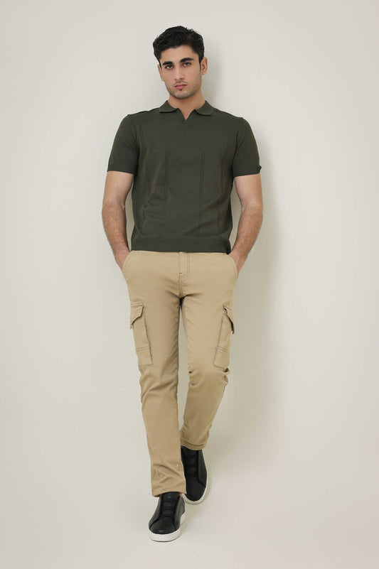 TEXTURELLO LOOM POLO-OLIVE-GREEN