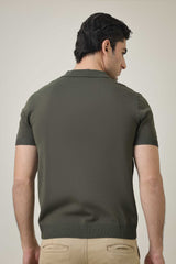 TEXTURELLO LOOM POLO-OLIVE-GREEN
