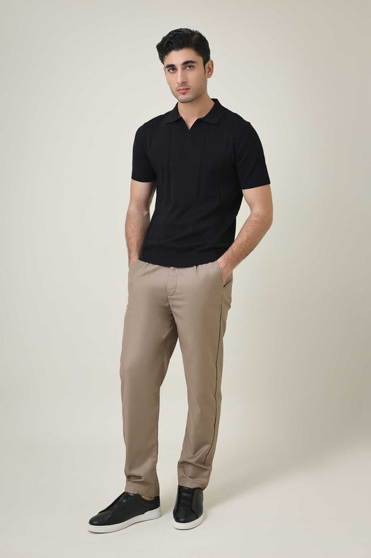 TEXTURELLO LOOM POLO-BLACK