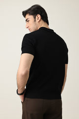PRESTIGE COLLAR POLO-BLACK