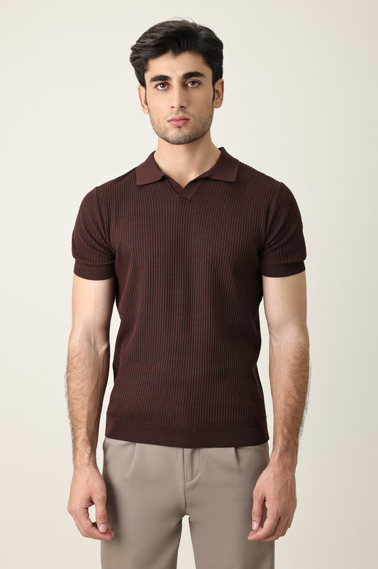 PRESTIGE COLLAR POLO-COFFEE