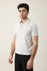 ESSENTIAL SHORT SLEEVE POLO-GREY