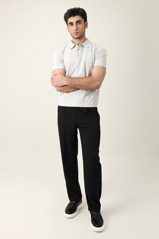 ESSENTIAL SHORT SLEEVE POLO-GREY