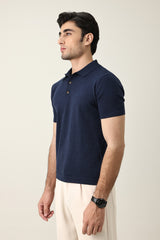 ESSENTIAL SHORT SLEEVE POLO-NAVY