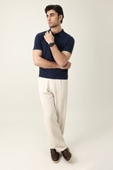 ESSENTIAL SHORT SLEEVE POLO-NAVY
