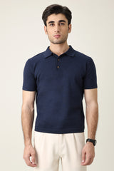 ESSENTIAL SHORT SLEEVE POLO-NAVY