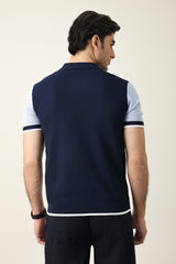 VINTAGE INSPIRED STRIPE POLO-LT-BLUE