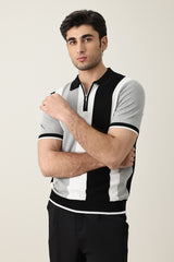 VINTAGE INSPIRED STRIPE POLO-LT-GREY