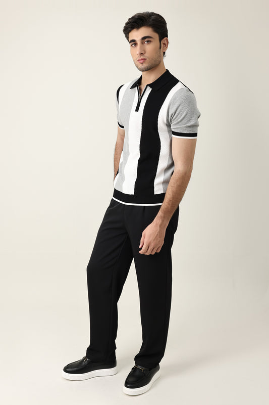 VINTAGE INSPIRED STRIPE POLO-LT-GREY