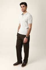 TAILORED PLEAT TROUSERS-COFFEE