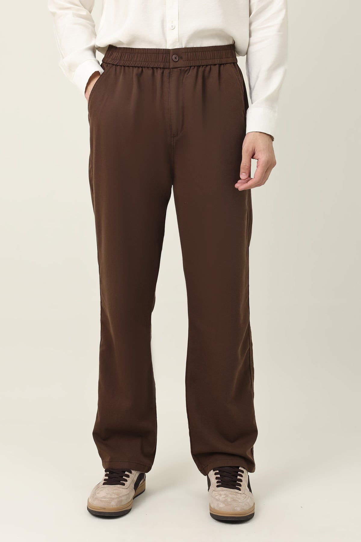 CIPHER LINE TAILORED FLOW BOTTOM-COFFEE