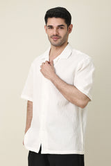BREEZE LINE CAMP COLLAR SHIRT-WHITE