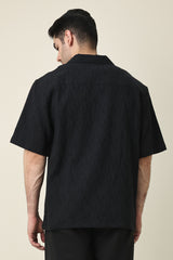BREEZE LINE CAMP COLLAR SHIRT-BLACK