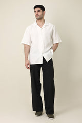 BREEZE LINE CAMP COLLAR SHIRT-WHITE