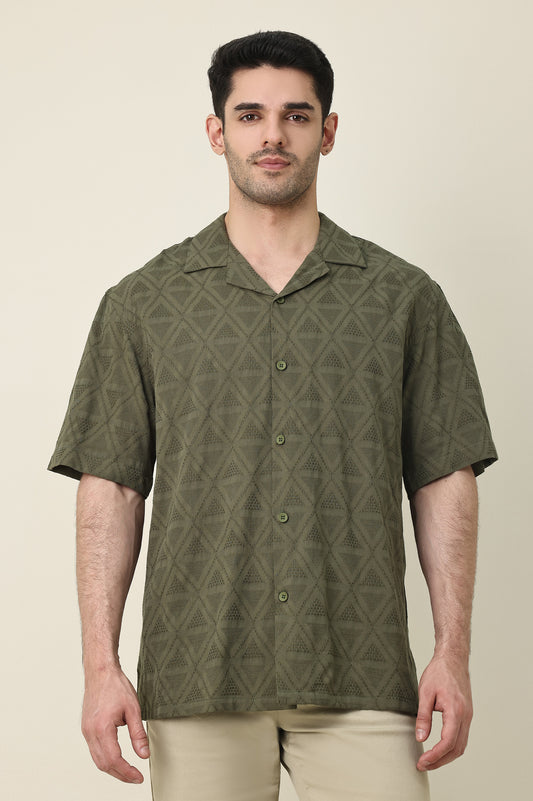 RESORT JACQUARD SHIRT-GREEN