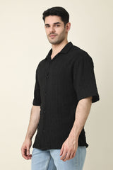 PRISM WAVE TEXTURE SHIRT-BLACK