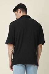 PRISM WAVE TEXTURE SHIRT-BLACK