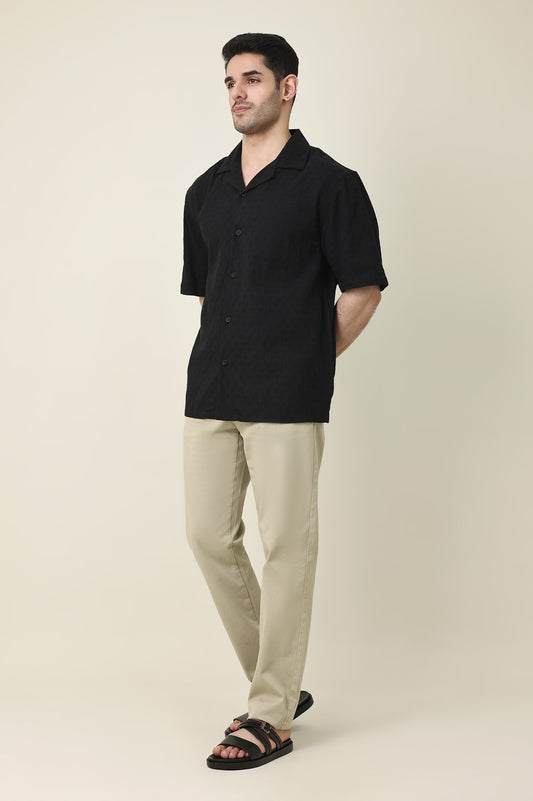 PACIFIC BREEZE KNIT SHIRT-BLACK