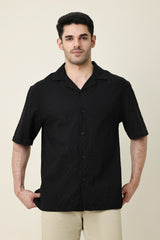 PACIFIC BREEZE KNIT SHIRT-BLACK