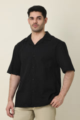 PACIFIC BREEZE KNIT SHIRT-BLACK