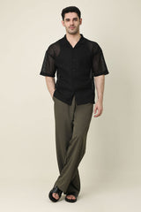 LACEKNIT MODERN CLASSIC SHIRT-BLACK