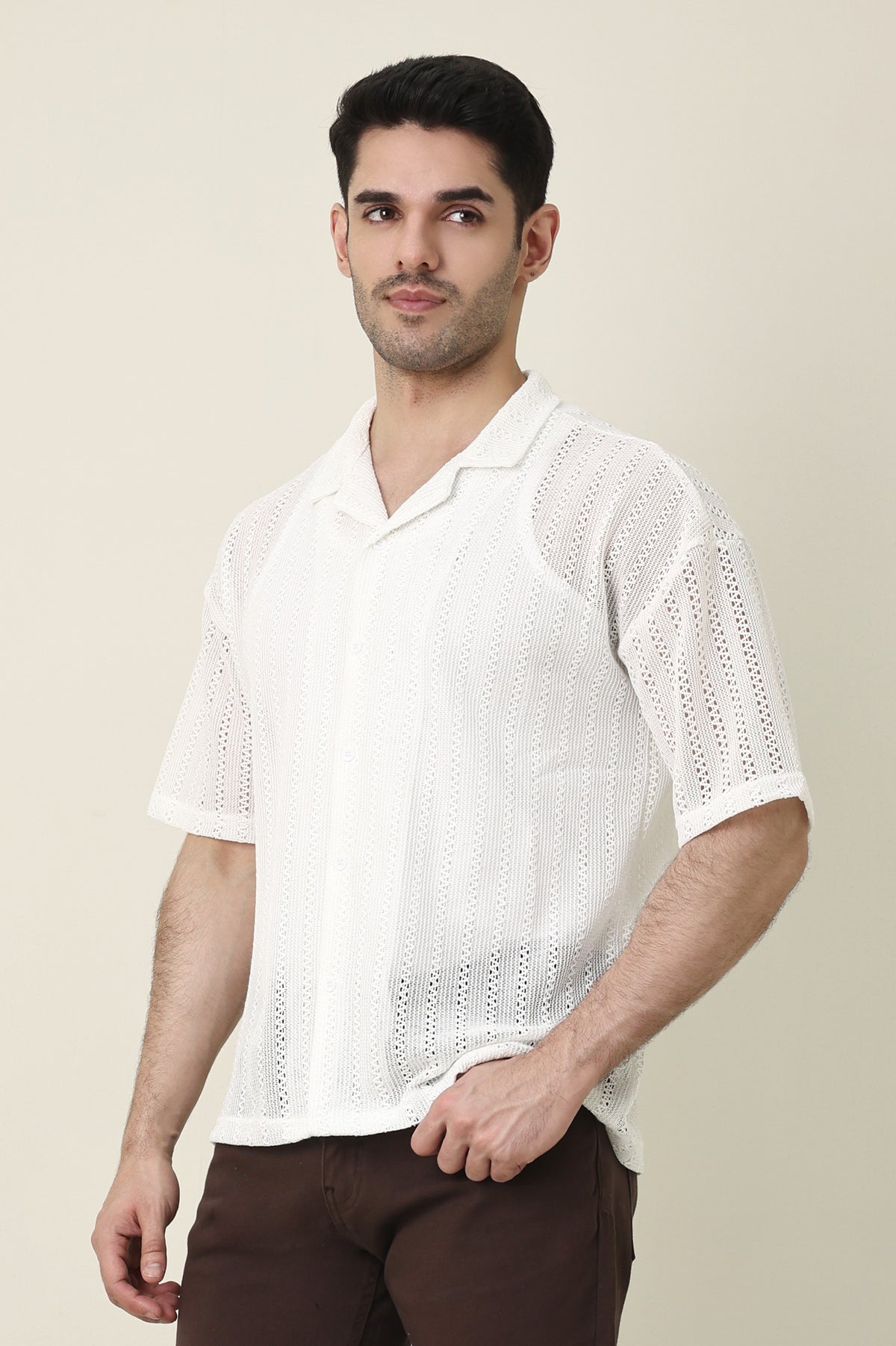 LACEKNIT MODERN CLASSIC SHIRT-WHITE