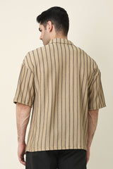 DUKE STRIATEX CAMP SHIRT-KHAKI