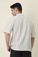 DUKE STRIATEX CAMP SHIRT-WHITE