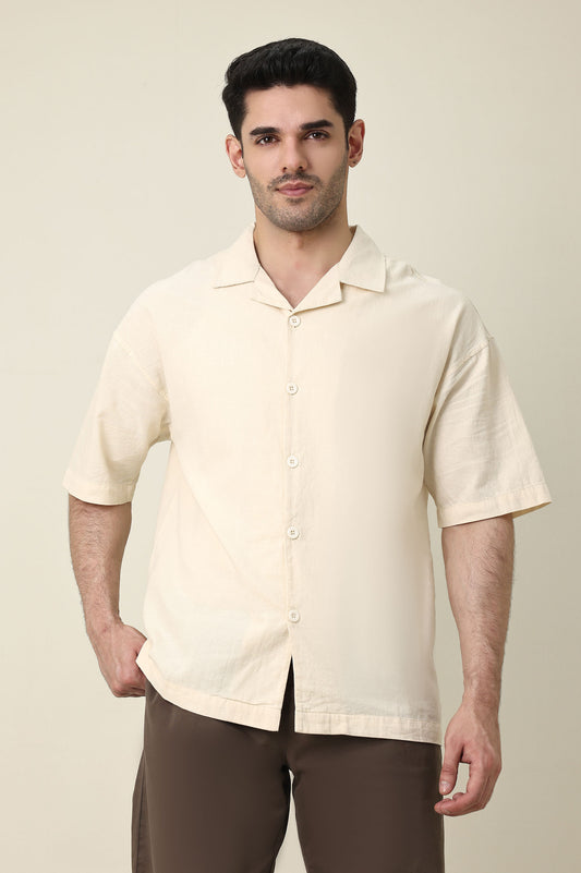 FLOWSTRUCT BUTTON SHIRT-BEIGE