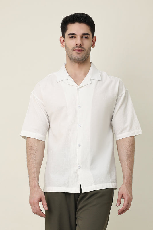 FLOWSTRUCT BUTTON SHIRT-WHITE