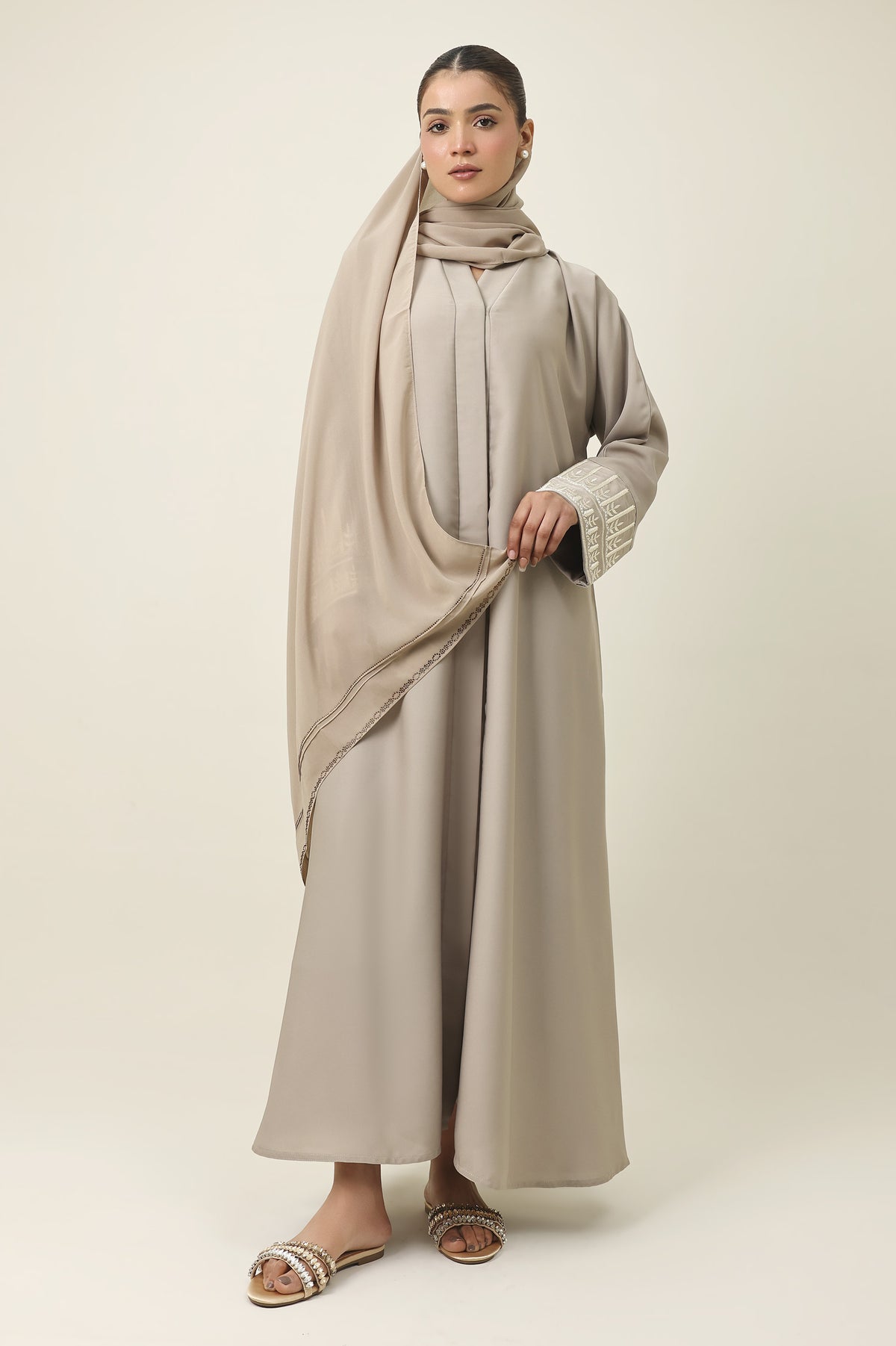 ROUHANI ELEGANT EVERYDAY ABAYA-BEIGE