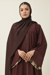 PURE SILK TOUCH ABAYA-BROWN